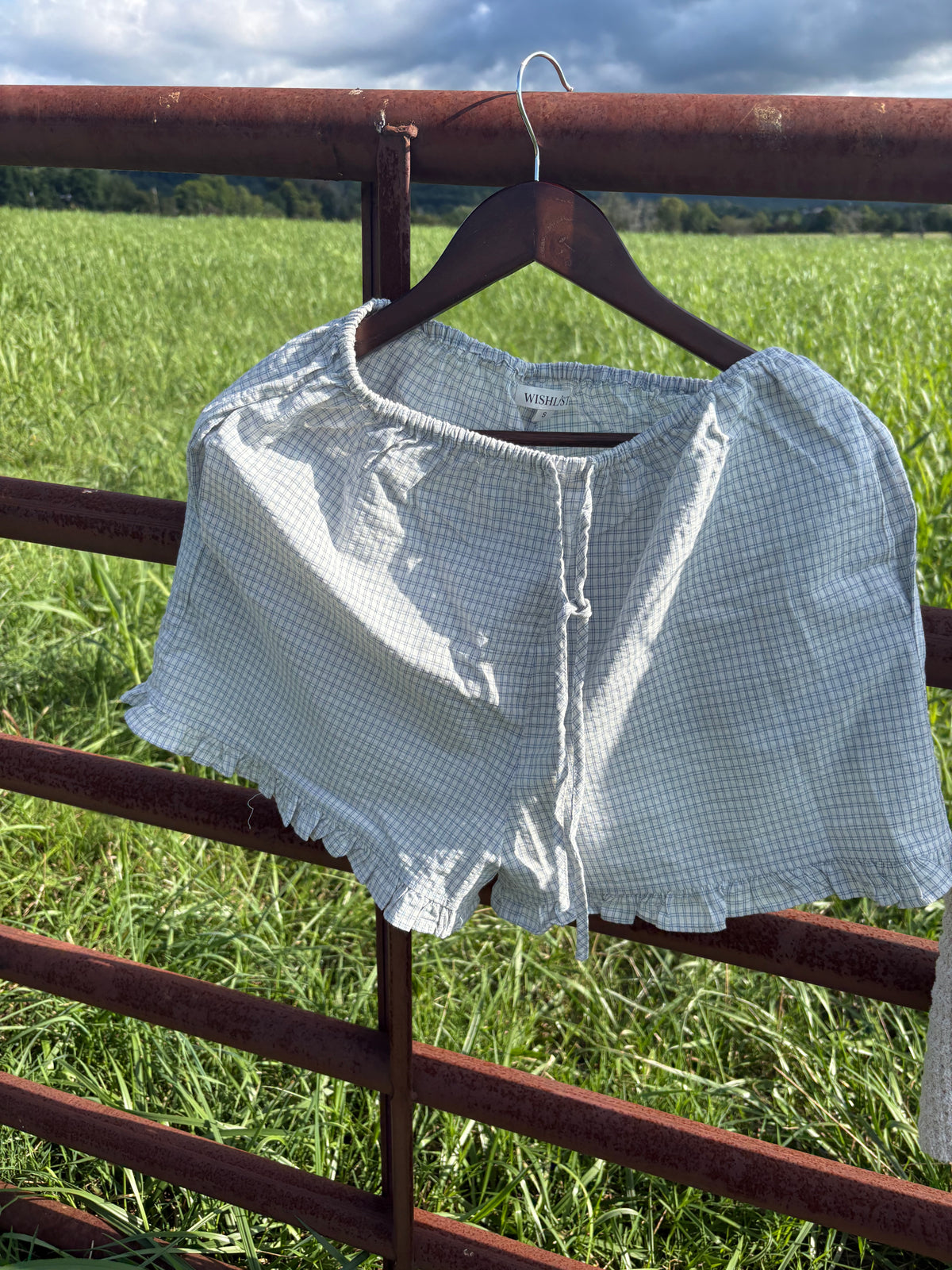 Light Blue Striped Shorts