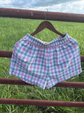 Sage and Pink Gingham Shorts
