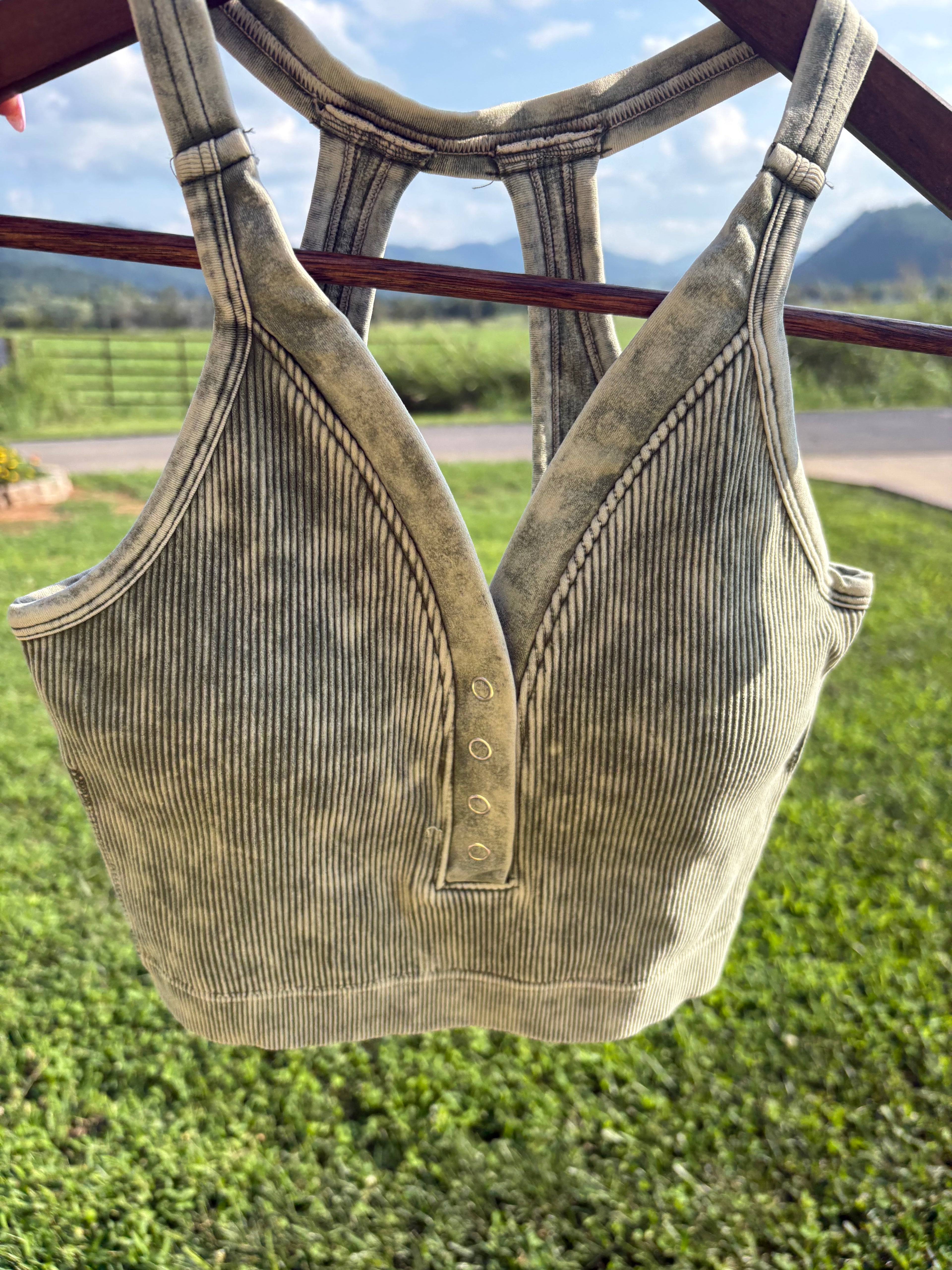 Ash Olive Seamless Tank Top