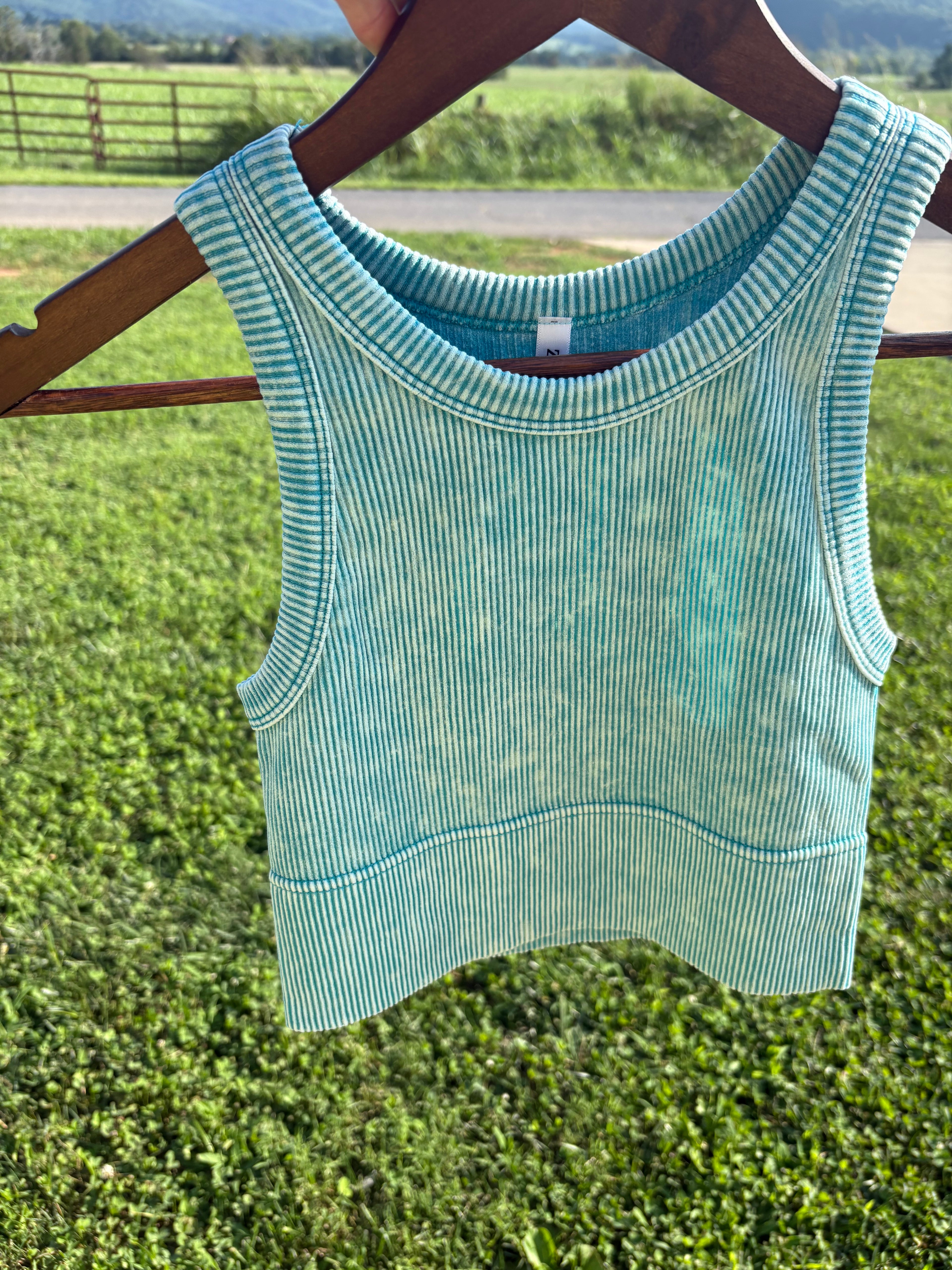 Ice Blue Seamless Tank Top