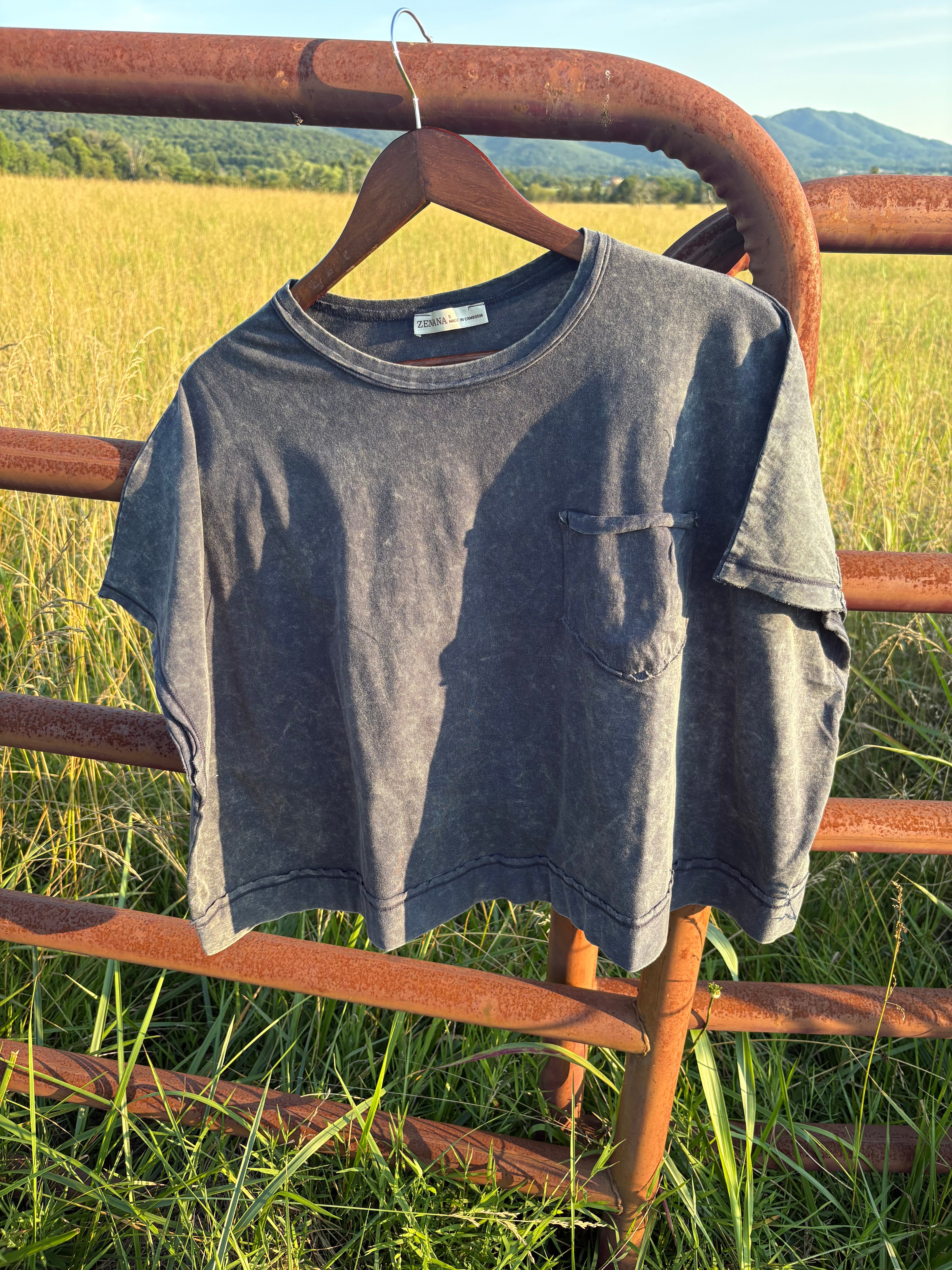 Blackberry Acid Washed Oversized Top