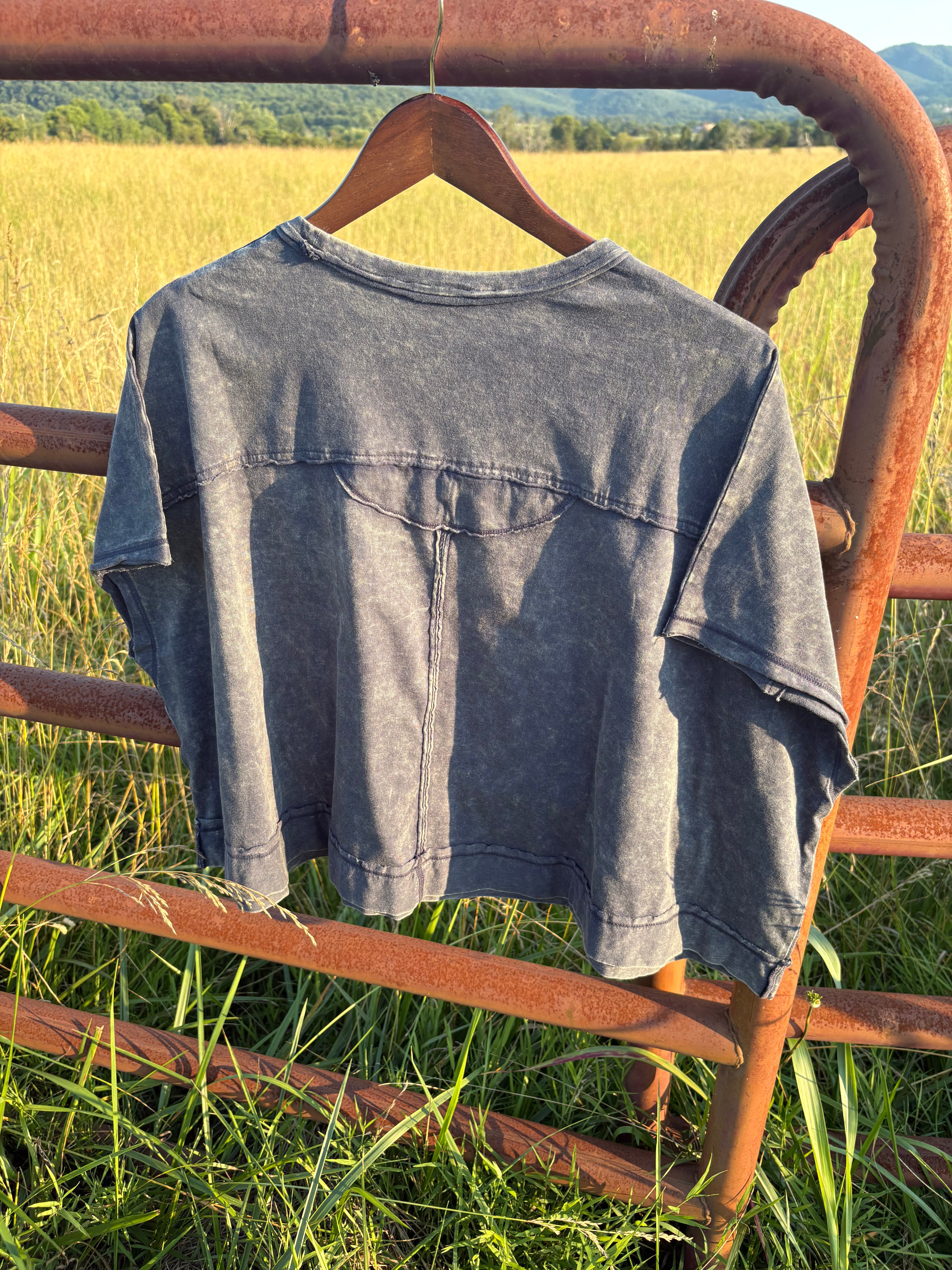 Blackberry Acid Washed Oversized Top