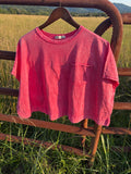 Fuchsia Acid Washed Oversized Top